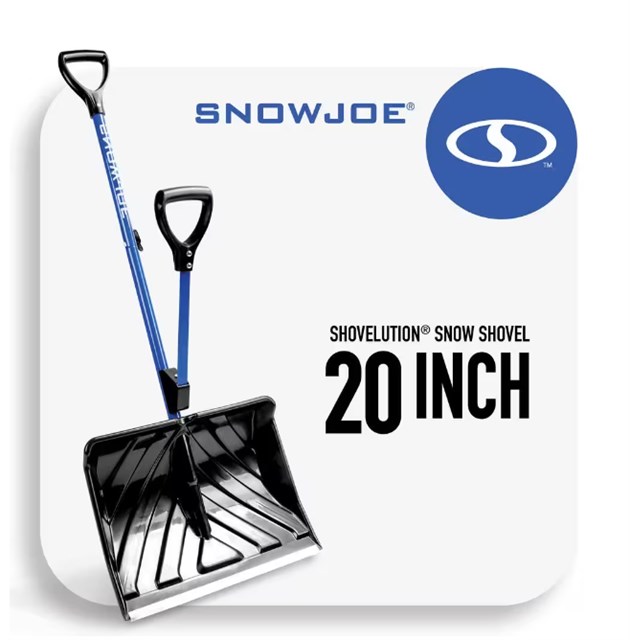 Shovelution 20 in. Poly Blade Back Saving Telescoping Snow Shovel