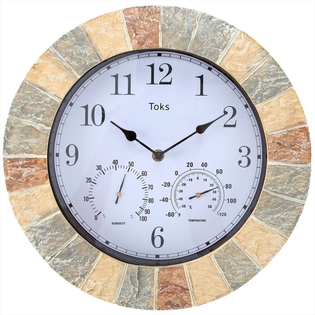 Lily's Home Hanging Wall Clock, Includes A Thermometer And Hygrometer 