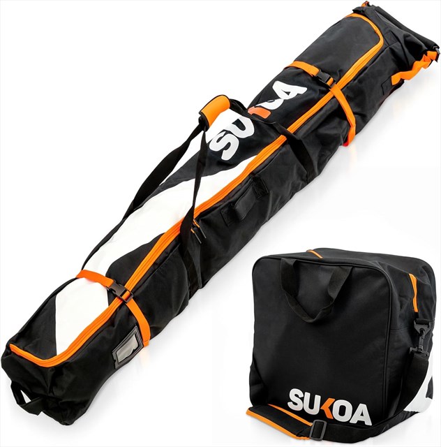 Ski Bag and Ski Boot Bag Combo for Air Travel Unpadded 